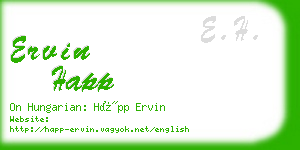 ervin happ business card